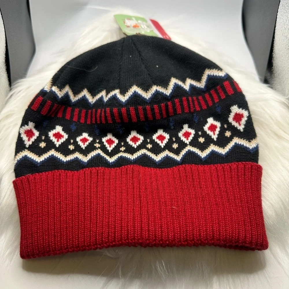 🩷5/$10 Cozy PET Knit Beanie - Red & Black